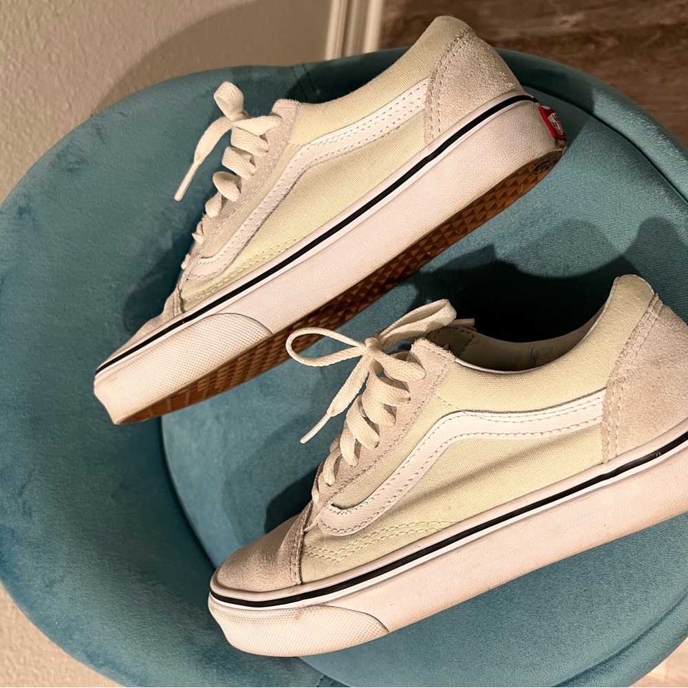 Vans old skool shoes light gray suede/light green